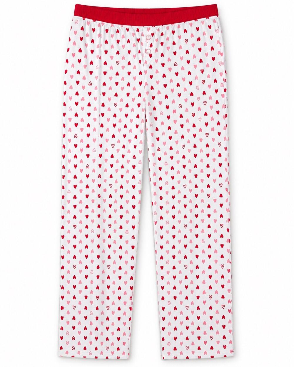 Joyspun Heart Print Pajama Pants Size Small Red Pink Valentine Lounge Pants
